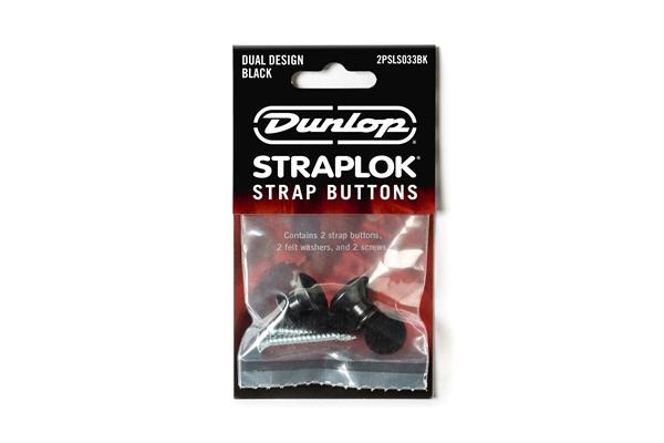 Dunlop 2PSLS033BK Straplok Dual Button Black