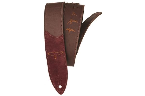 PRS Premium Leather Strap, Birds Embroid Burgundy 102079::009: