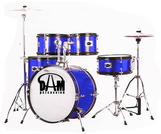 Batteria acustica per bambini 5 pezzi Dam JB J1049 blu