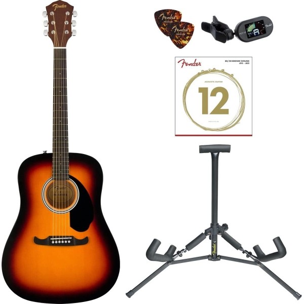 Fender Custom Shop PACK FENDER FA-125 Sunburst - CHITARRA ACUSTICA DREADNOUGHT SUNBURST