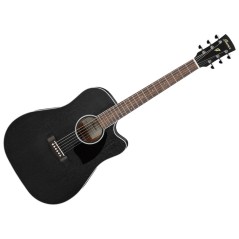 IBANEZ PF16MWCE WK Weathered Black Open Pore - CHITARRA ACUSTICA CUTAWAY ELETTRIFICATA NERA A PORO APERTO