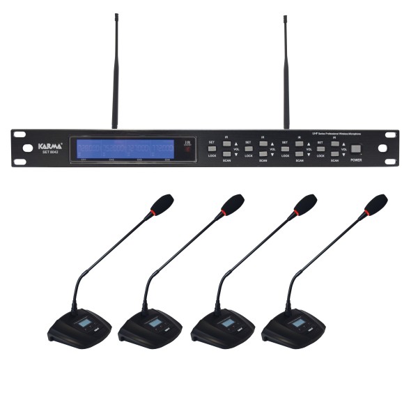 Karma Kit per conferenze wireless  UHF 4 mic