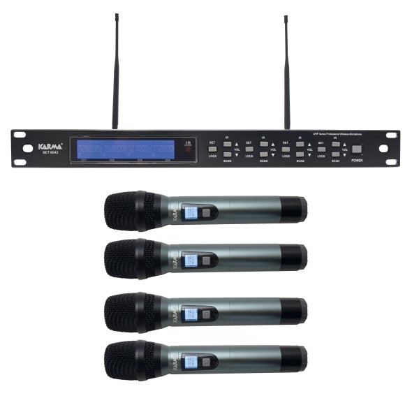 Karma Radiomicrofono UHF 4 microfoni palmari