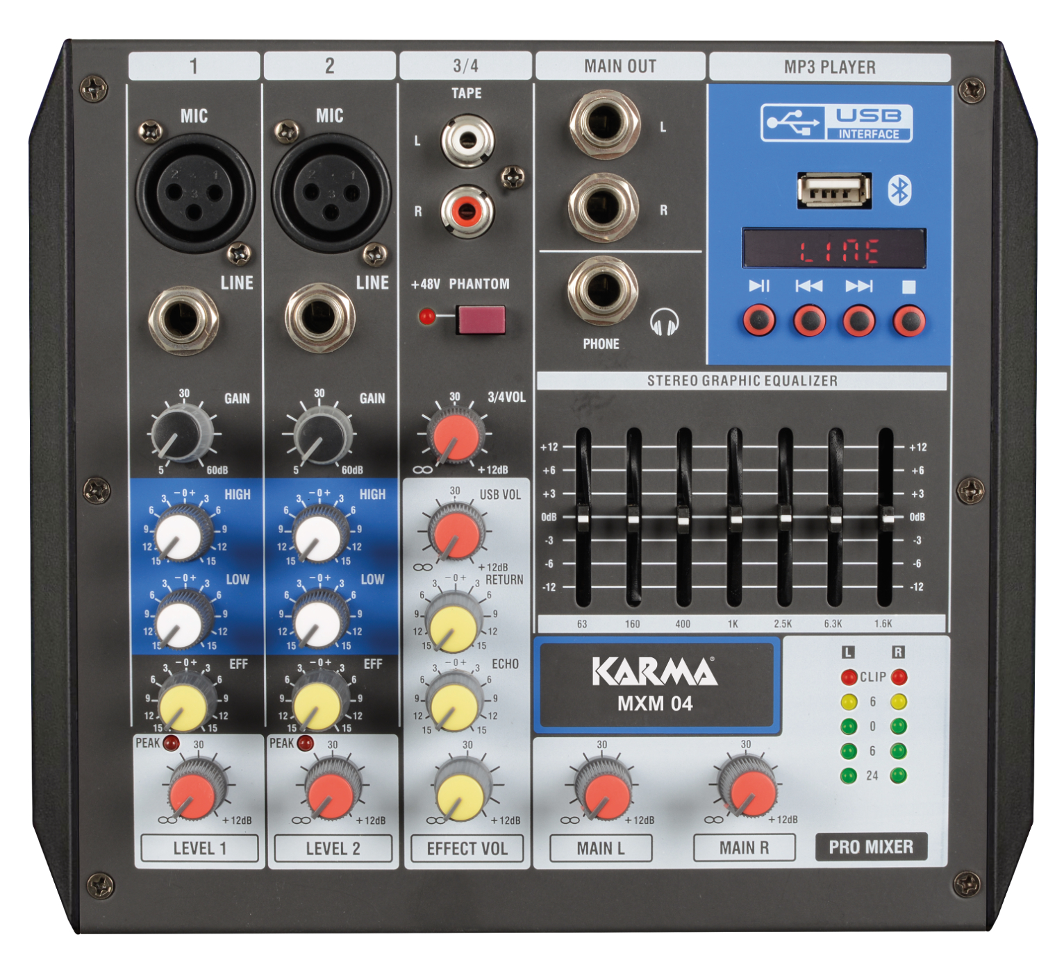 Karma Mixer microfonico 4 canali