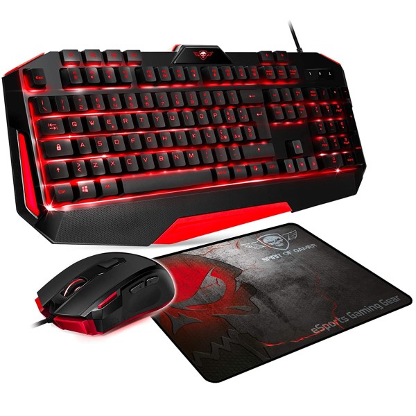 SPIRIT OF GAMER Kit gaming - Tastiera - Mouse - Pad