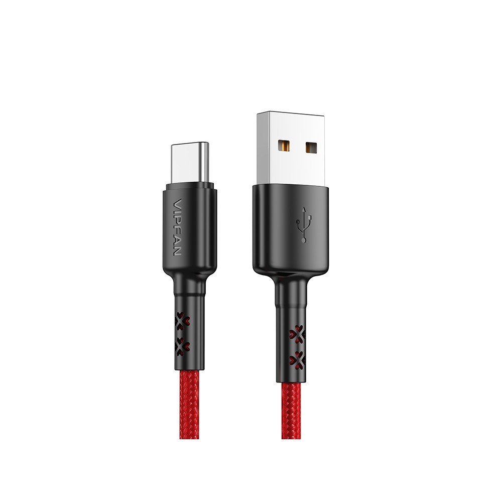 VIPFAN Cavo Type C ultraresistente Rosso