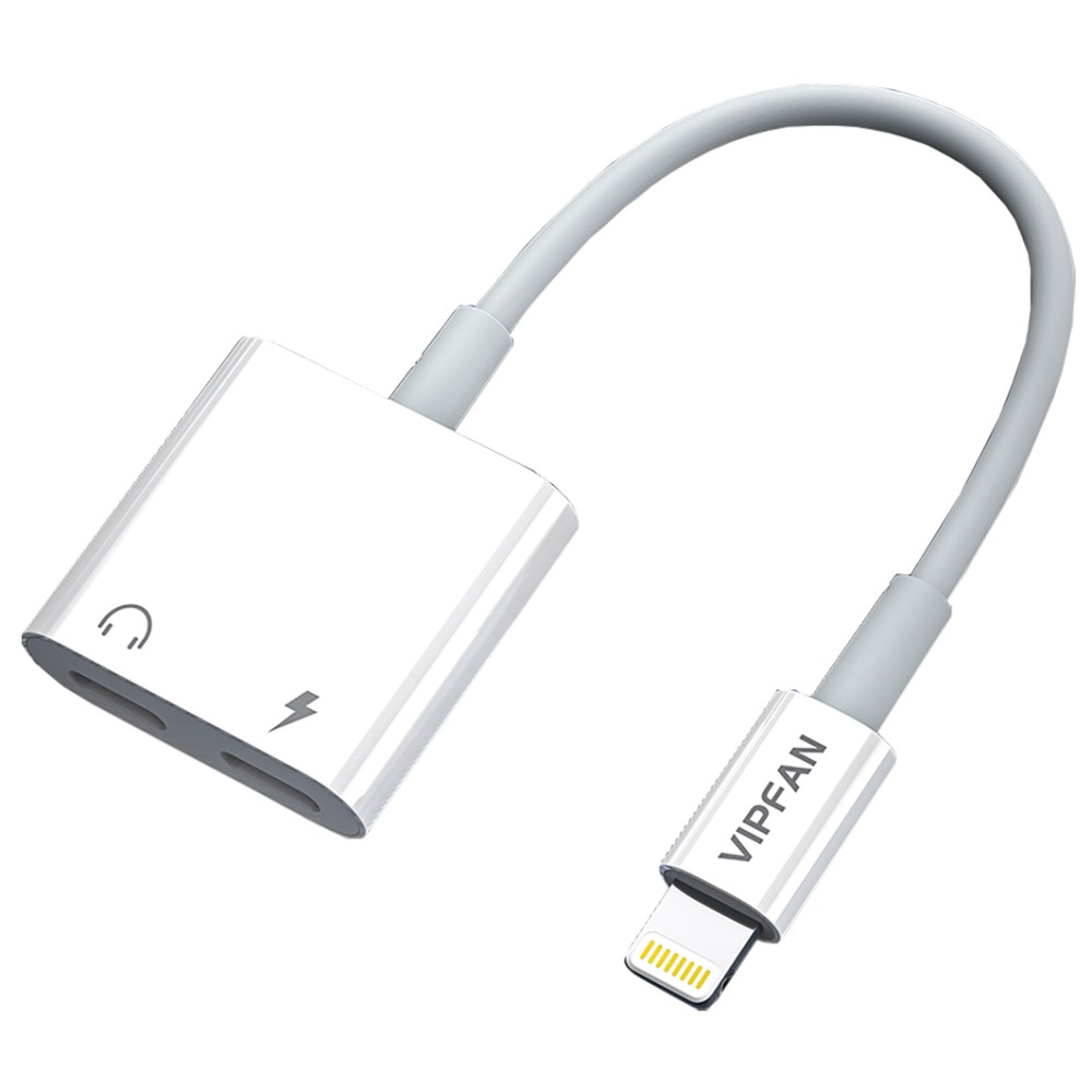 VIPFAN Adattatore Lightning con ricarica 2 prese lightning