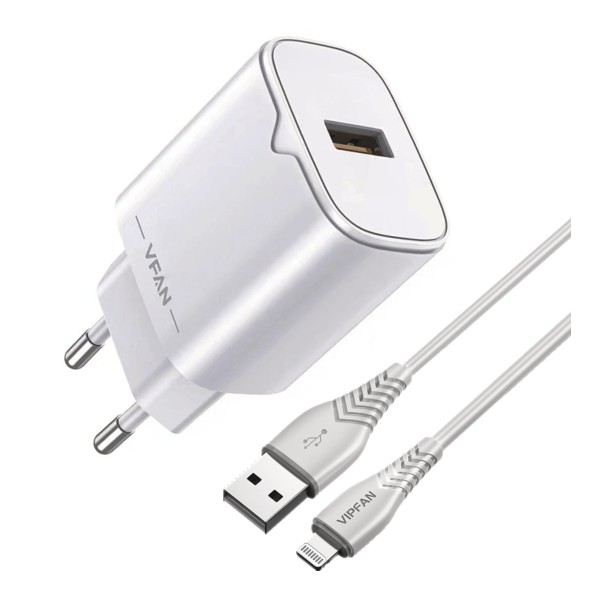 VIPFAN Caricatore USB - QC 3.0  cavo iphone rapido