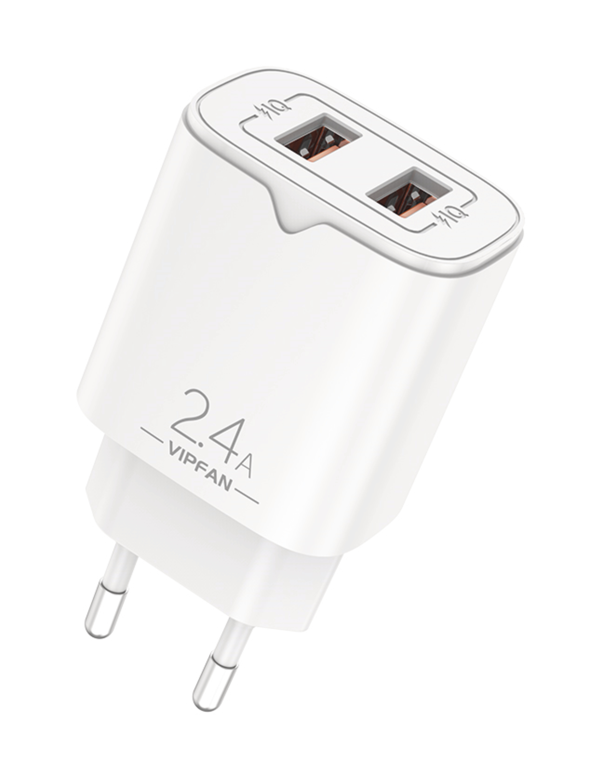 VIPFAN Caricatore 2 x USB - 2,4A Rapido