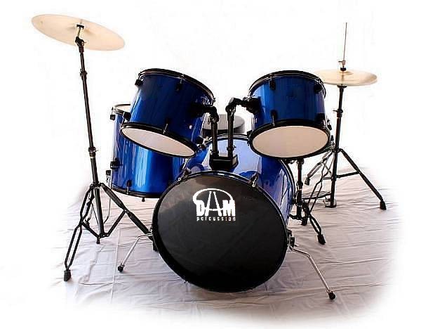 DAM DP1105MBL Batteria acustica completa 5 PEZZI Blu con meccaniche, piatti e seggiolino