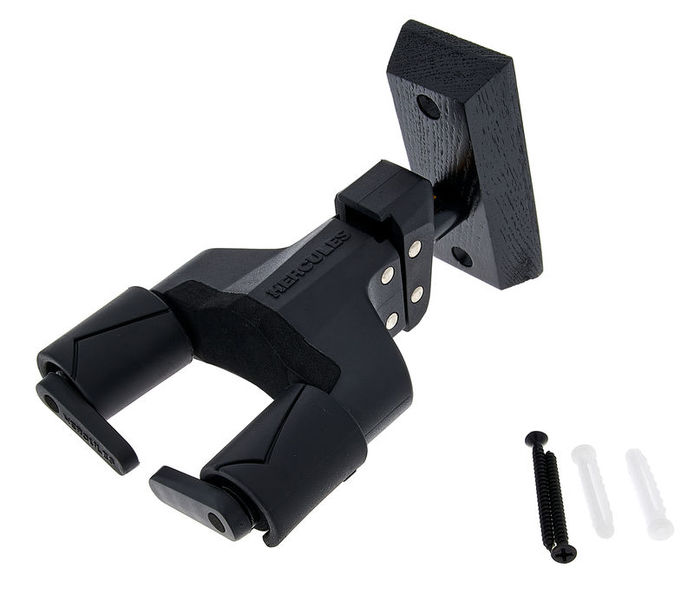 HERCULES IT HCGSP-38WBK+ SUPPORTO A MURO PER CHITARRA/BASSO, BASE IN LEGNO NERA
