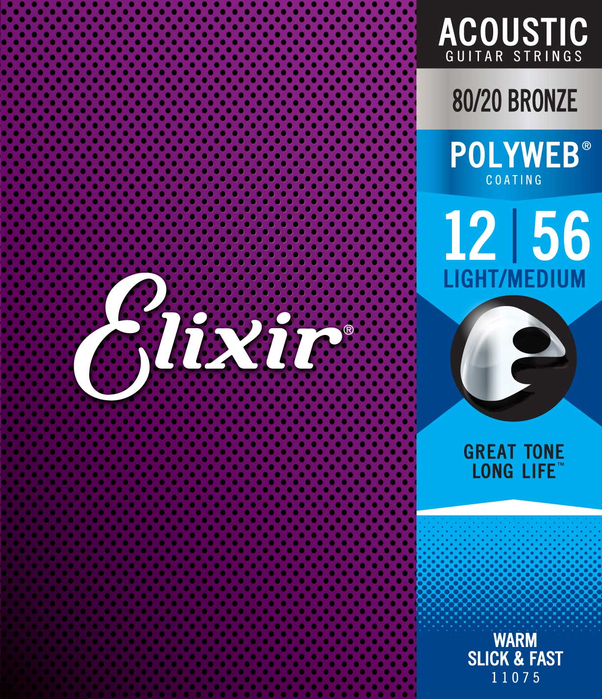 Elixir 11075 ACOUSTIC 80/20 BRONZE POLYWEB