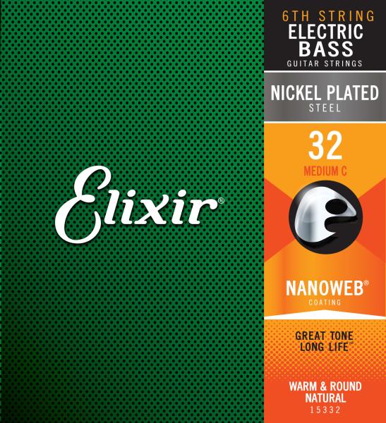 Elixir 15332 ELECTRIC BASS NICKEL PLATED STEEL NANOWEB
