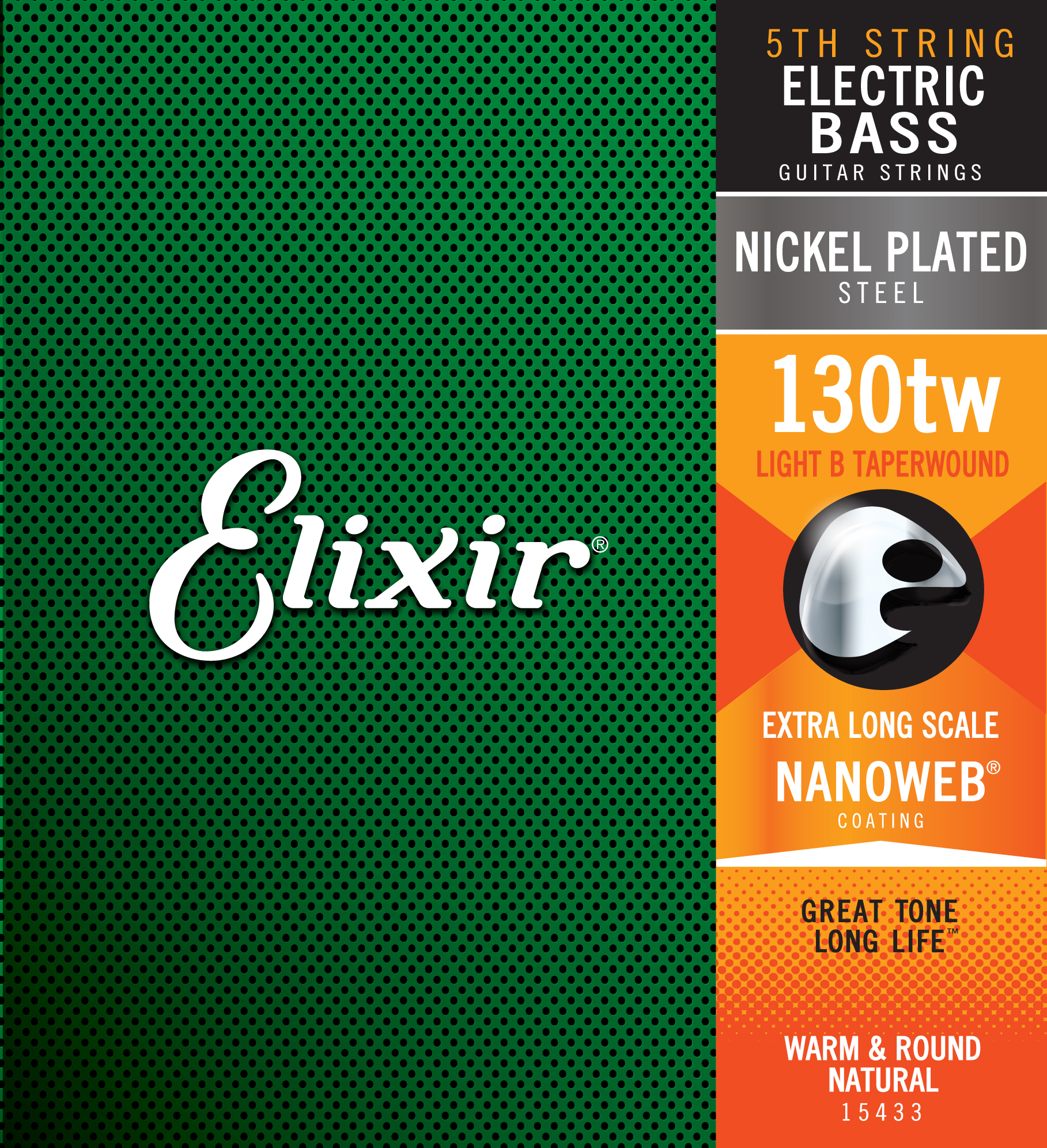 Elixir 15433 ELECTRIC BASS NICKEL PLATED STEEL NANOWEB