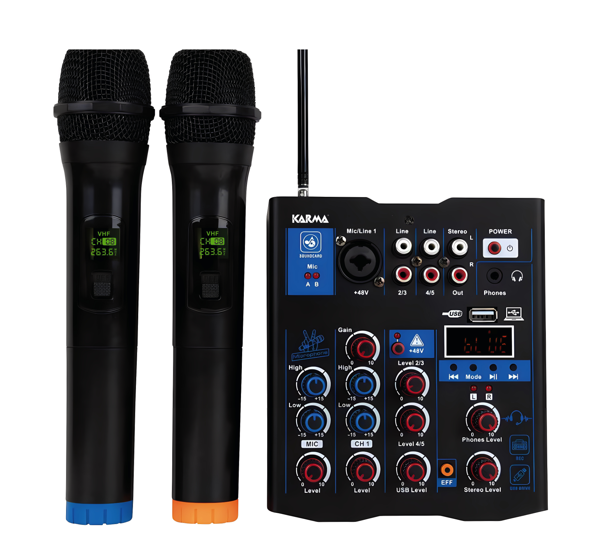 KARMA Mixer 5 canali con doppio radiomicrofono MXW 5