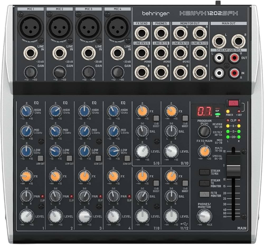BEHRINGER Xenyx 1202SFX - MIXER 12 CANALI CON INTERFACCIA USB