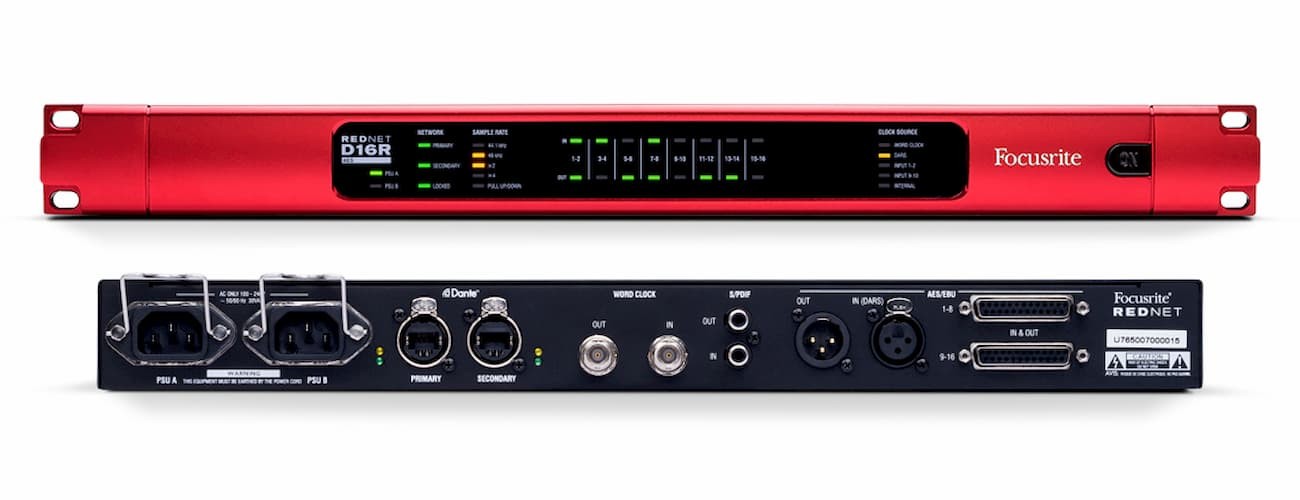 Focusrite RedNet D16R MkII -  INTERFACCIA DIGITALE BIDIREZIONALE 16 CANALI PER RETI DANTE OVER IP