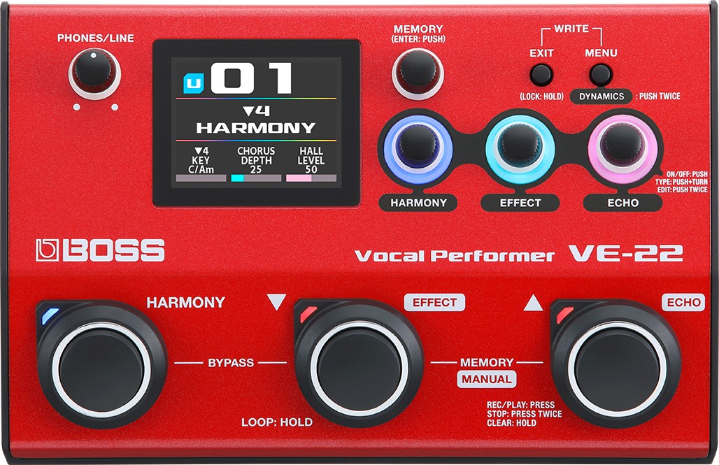 BOSS VE-22 -  PROCESSORE DI EFFETTI PER VOCE E PREAMP MICROFONICO