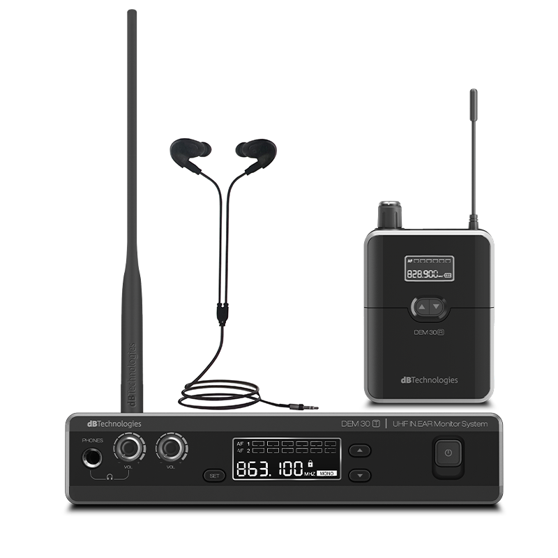 DB TECHNOLOGIES DEM30 - SISTEMA IN EAR MONITOR WIRELESS UHF 823-832MHz / 863-865MHz