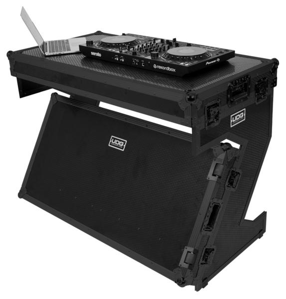 UDG U91072BL -ULTIMATE FLIGHT CASE PORTABLE Z-STYLE DJ TABLE BLACK PLUS (WHEELS)
