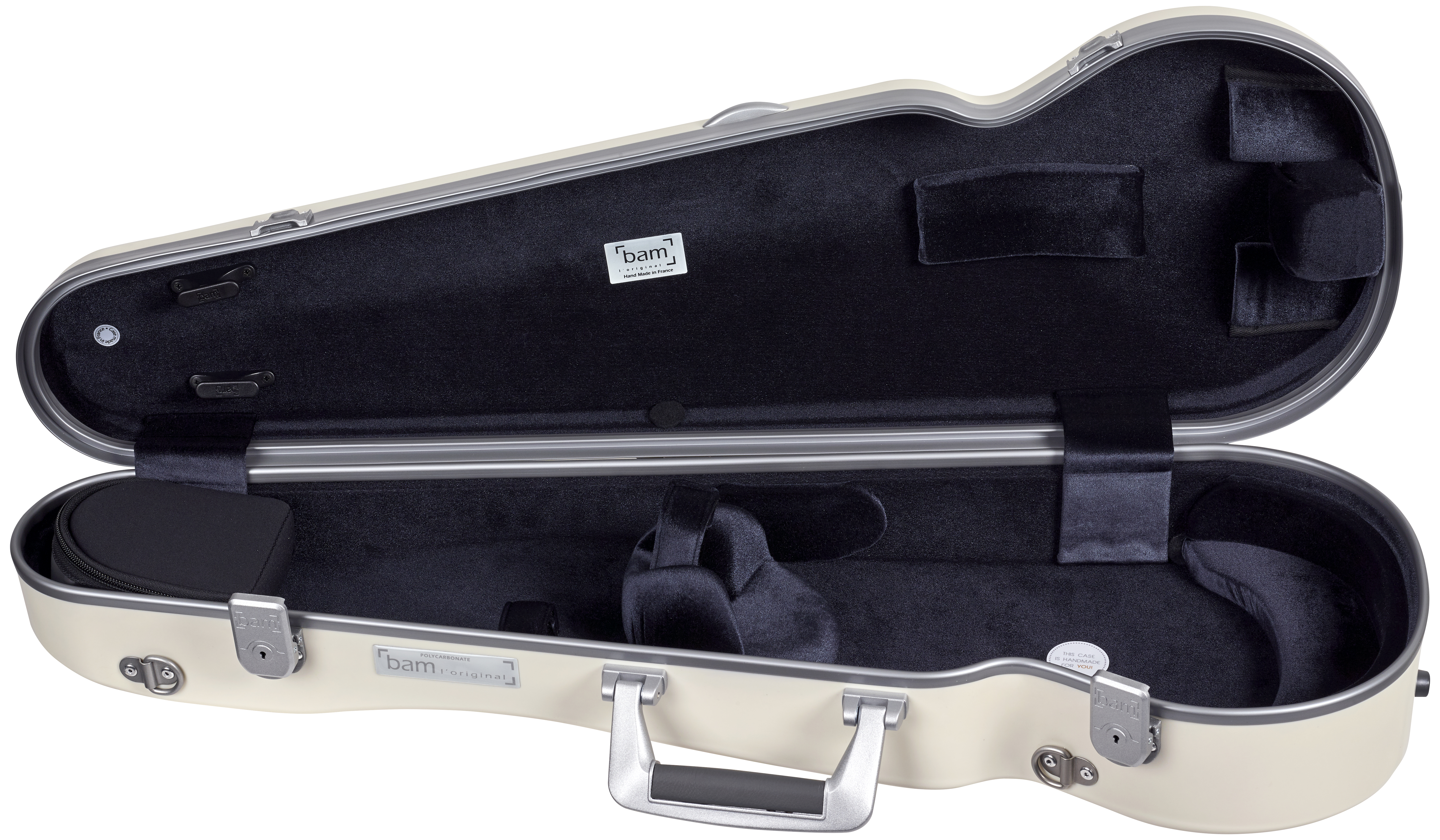 BAM ITALIA BAM SUP2002XLWS CUSTODIA "HIGHTECH" SUPREME ICE CONTOURED IN POLICARBONATO PER VIOLINO - WHITE - SILVER VERSION