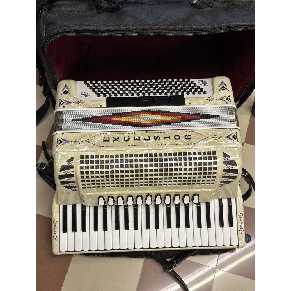 FISARMONICA EXCELSIOR MOD. 1320 - 120 BASSI - BIANCO PERLATO