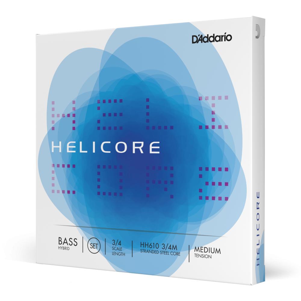 DADDARIO ORCHESTRAL IT HH610 3/4M SET DI CORDE D'ADDARIO HELICORE HYBRID PER CONTRABBASSO, SCALA 3/4, TENSIONE MEDIA