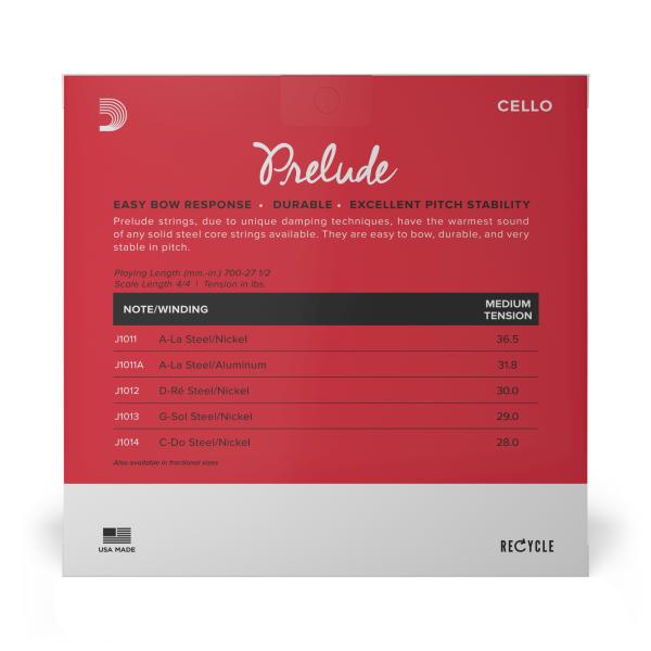 DADDARIO ORCHESTRAL IT J1010 4/4M SET DI CORDE D'ADDARIO PRELUDE PER VIOLONCELLO, SCALA 4/4, TENSIONE MEDIA