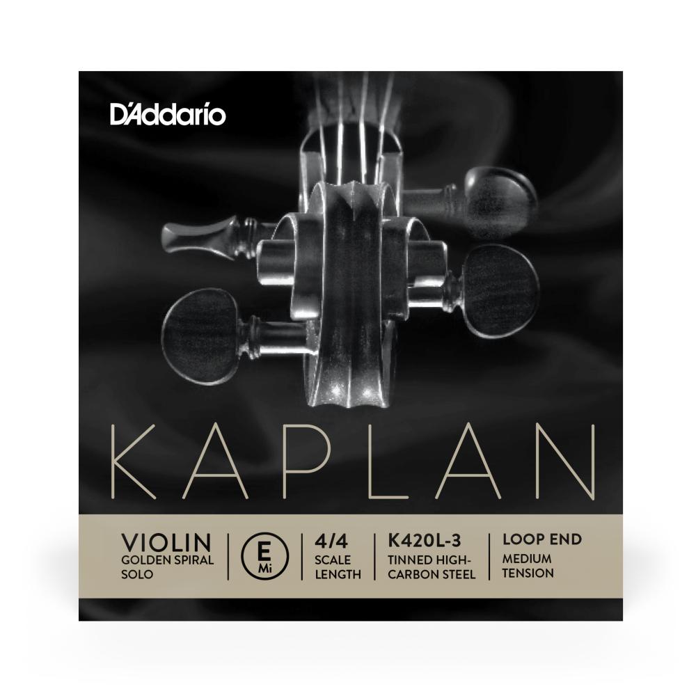 DADDARIO ORCHESTRAL IT K420L-3 CORDA SINGOLA MI D'ADDARIO KAPLAN GOLDEN SPIRAL SOLO PER VIOLINO, SENZA PALLINO FINALE, SCALA 4/4