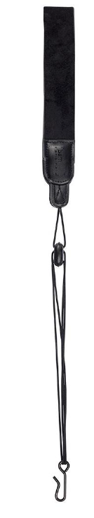 Bam italia St-0034 tracolla in pelle imbottita per strumenti a fiato - gancio in metallo - noir