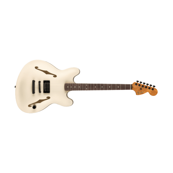 Fender Tom DeLonge Starcaster, Rosewood Fingerboard, Black Hardware, Satin Olympic White