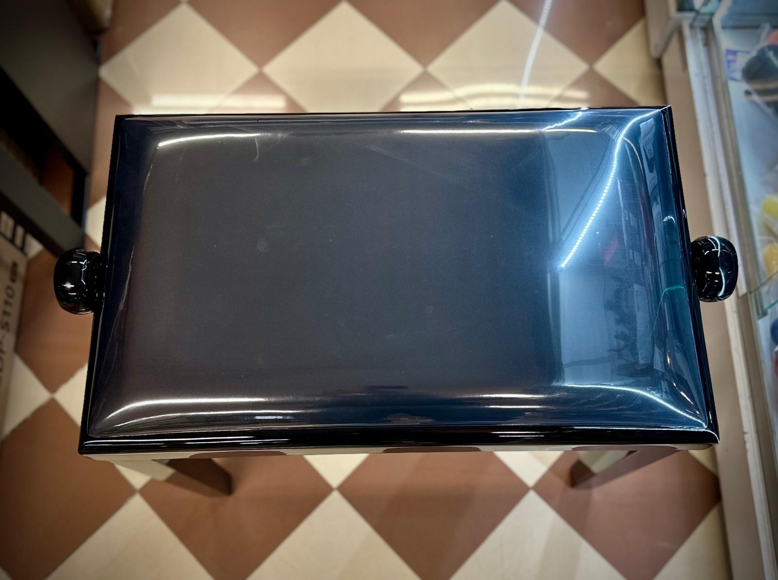 WEISBACH PANCA DA PIANOFORTE NERO LUCIDO CON SEDUTA IN VELLUTO