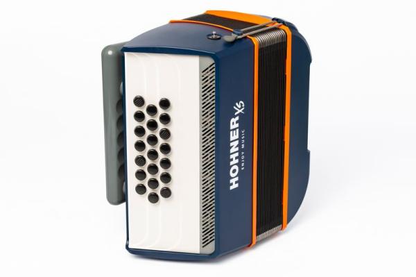 HOHNER FISARMONICA XS BAMBINI, BOTONI, C, BLU/ORANGE W. GIGBAG
