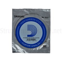 D'ADDARIO PL017 - Corda singola per Chitarra Acustica o Elettrica Plain Steel (017)