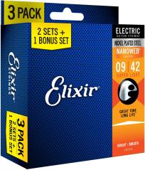 ELIXIR 3X2 PACK 16540 ELECTR NICKEL PLATED STEEL NANOWEB