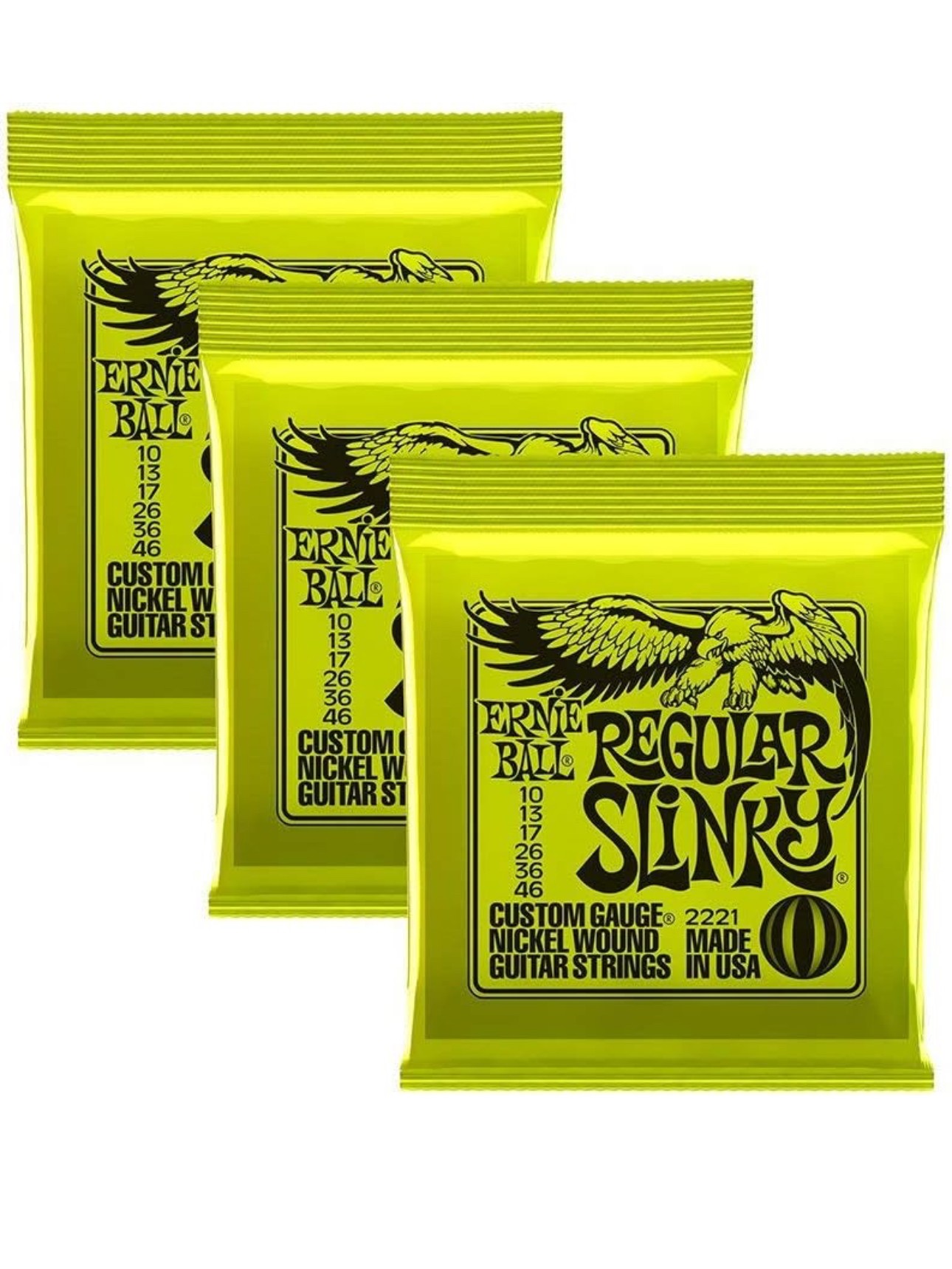 Ernie Ball 2221 OFFERTA 3 MUTE corde chitarra elettrica 10-46