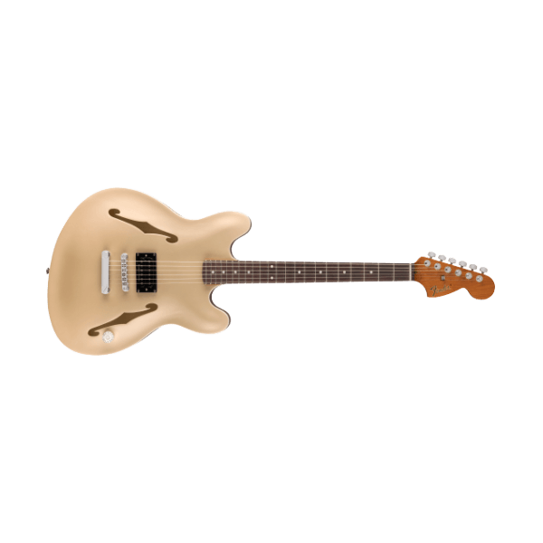 Fender Tom DeLonge Starcaster, Rosewood Fingerboard, Chrome Hardware, Satin Shoreline Gold