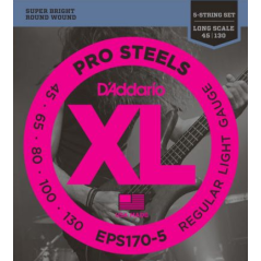 D'Addario EPS170-5 Regular Light 045/130 - SET 5 CORDE PER BASSO ELETTRICO PRO STEELS 045/130