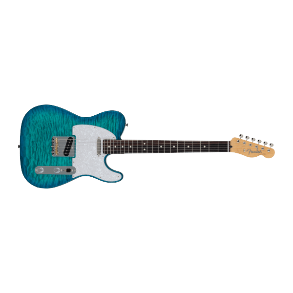 Fender 2024 Collection Made in Japan Hybrid II Telecaster, Rosewood Fingerboard, Quilt Aquamarine