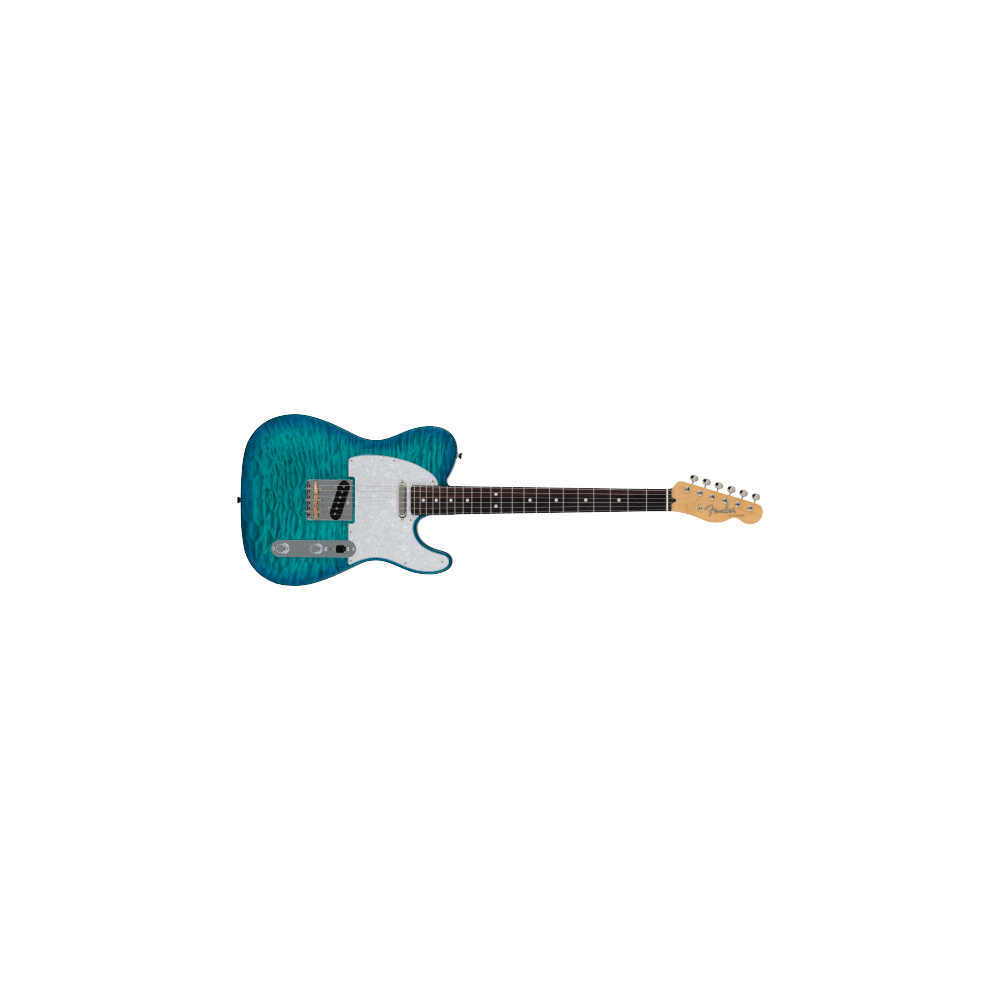 Fender 2024 Collection Made in Japan Hybrid II Telecaster, Rosewood Fingerboard, Quilt Aquamarine