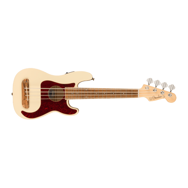 Fender Fullerton Precision Bass Uke, Walnut Fingerboard, Tortoiseshell Pickguard, Olympic White