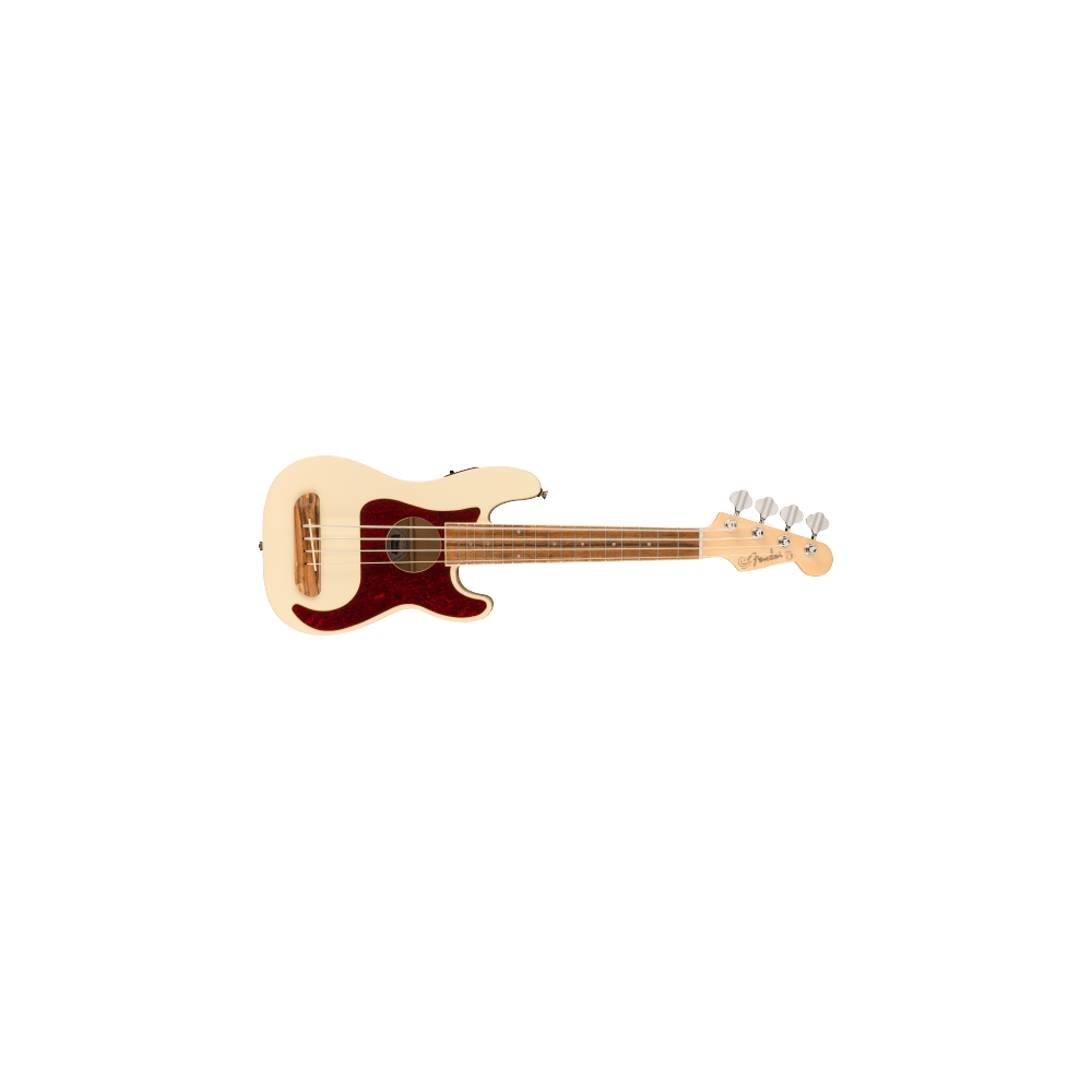 Fender Fullerton Precision Bass Uke, Walnut Fingerboard, Tortoiseshell Pickguard, Olympic White