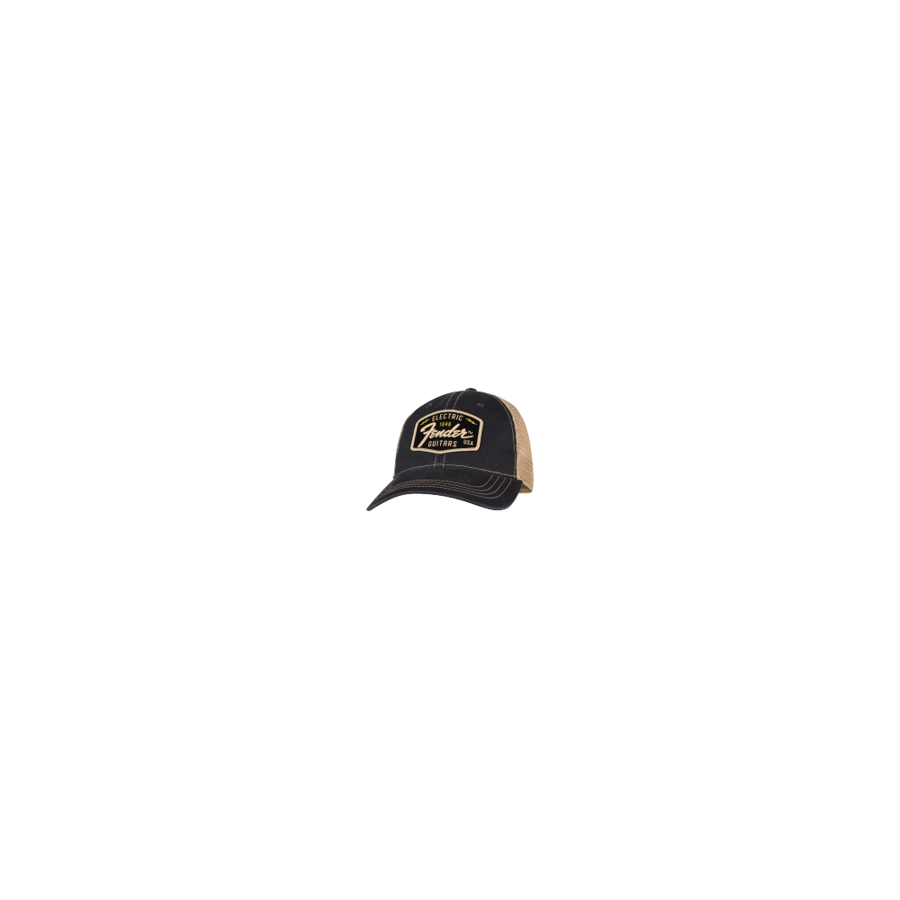 Fender Transition Logo Patch Hat, Black/Stone One Size