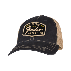 Fender Transition Logo Patch Hat, Black/Stone One Size