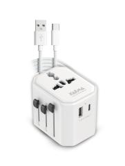 KARMA Adattatore da viaggio 2 porte USB e cavo