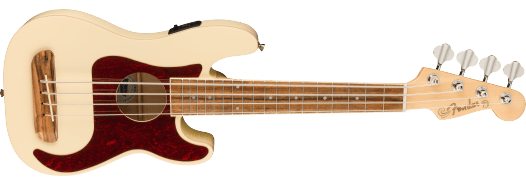 Fender Fullerton Precision Bass® Uke, Walnut Fingerboard, Tortoiseshell Pickguard, Olympic White