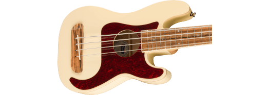 Fender Fullerton Precision Bass® Uke, Walnut Fingerboard, Tortoiseshell Pickguard, Olympic White