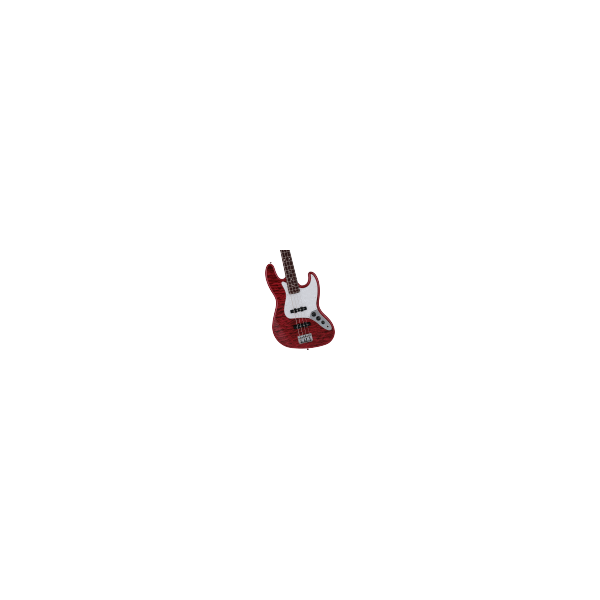 Fender 2024 Collection Made in Japan Hybrid II Jazz Bass, Rosewood Fingerboard, Quilt Red Beryl