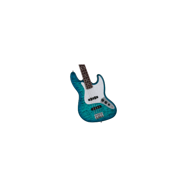 Fender 2024 Collection Made in Japan Hybrid II Jazz Bass, Rosewood Fingerboard, Quilt Aquamarine