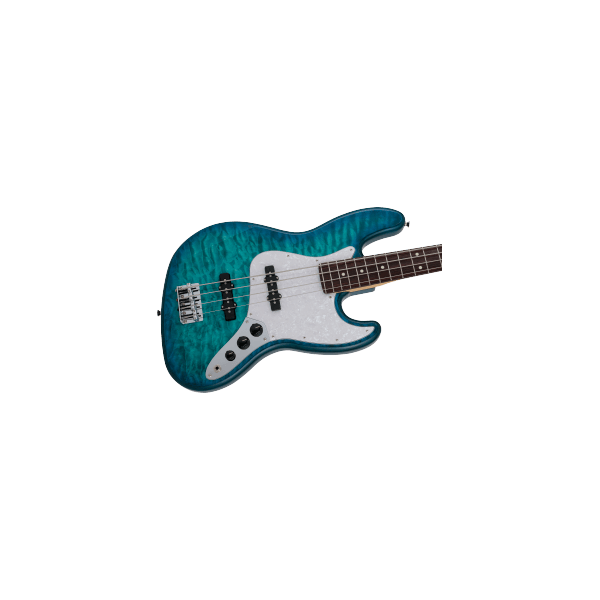 Fender 2024 Collection Made in Japan Hybrid II Jazz Bass, Rosewood Fingerboard, Quilt Aquamarine